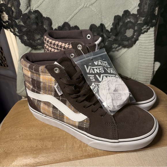 Vans Filmore Hi Pla, Plaid Mix Brown/White platform sole- Sz 8.5 VN0A5EM7NWH new - Picture 3 of 14